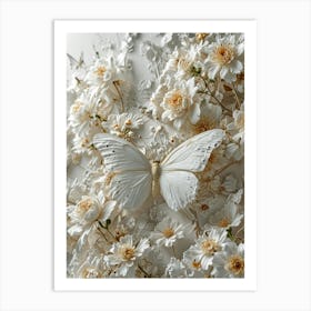 White Butterfly 1 Art Print