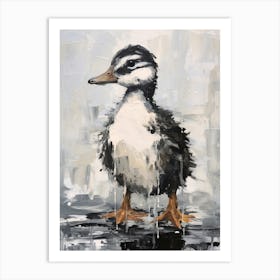 Duckling Grey Brushstrokes 4 Art Print