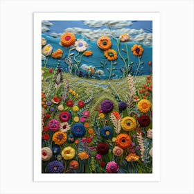 Wild Flowers Knitted In Crochet 5 Art Print