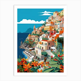 Postiano, Italy, Illustration In The Style Of Pop Art 2 Art Print