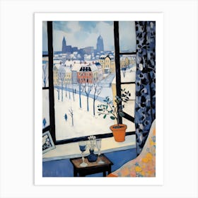 The Windowsill Of Tallinn   Estonia Snow Inspired By Matisse 1 Art Print