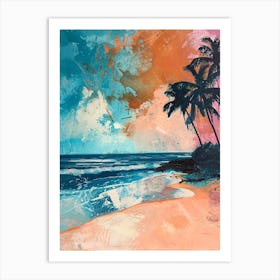 Retro Beach Scene 7 Art Print