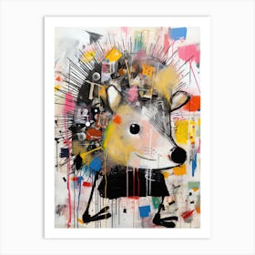 Basquiat Meets Nature: The Hedgehog's Tale Art Print