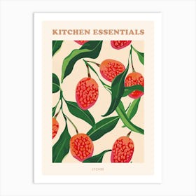 Lychee Fruit Pattern Poster 3 Art Print