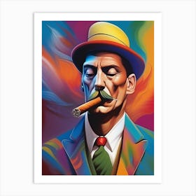 Distinguished Gentleman Smoking A Cigar 1 Art Print