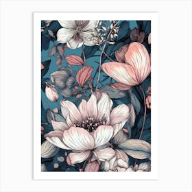 Flowers nature botanical art Art Print