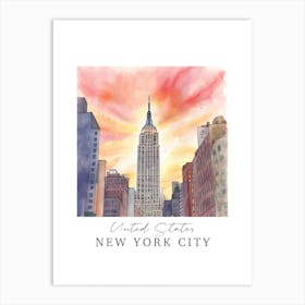 United States, New York City Storybook 3 Travel Poster Watercolour Art Print