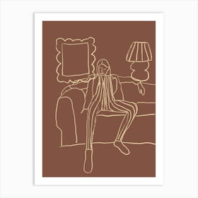 Woman Sitting On A Couch Art Print