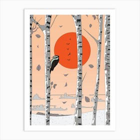 Woodpecker In The Woods Art Print