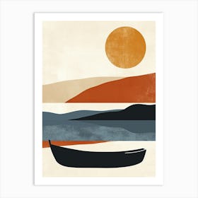 Canoe, Scandinavian Simplicity Art Print