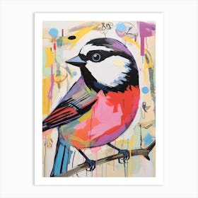 Colourful Bird Painting Carolina Chickadee 4 Art Print