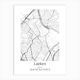 Laeken,Belgium Minimalist Map Art Print