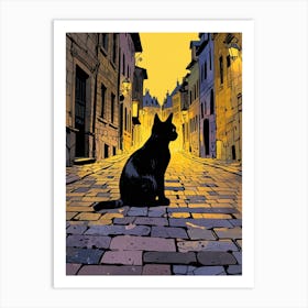 Cat In The Alley Art Print