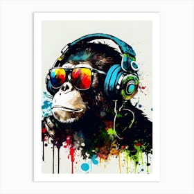 Graffiti Gaming Monkey Art Print