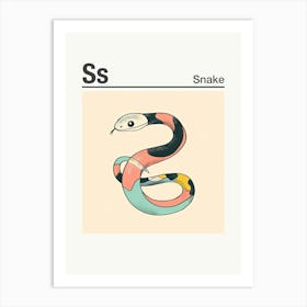 Animals Alphabet Snake 3 Art Print