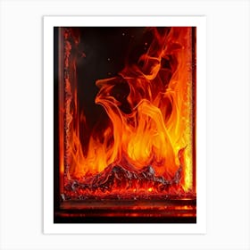 Fire In The Fireplace 3 Art Print