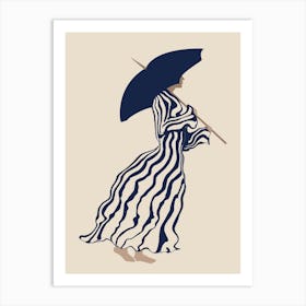 Woman Holding An Umbrella Art Print