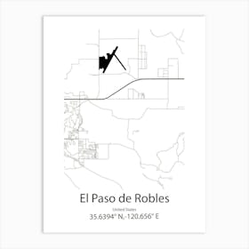 El Paso,United States Minimalist Map Art Print