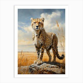 Cheetah Chalk Style Art Print