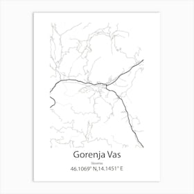 Gorenja Vas,Slovenia Minimalist Map Póster