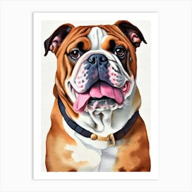 Bulldog Watercolour Dog Art Print