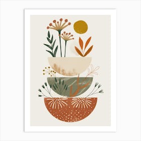 Bowl Of Flowers Abstract Boho Contemporary Design Art Print