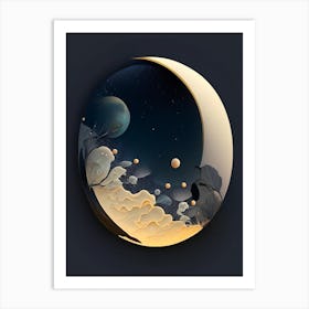 Moon Phase Comic Space Space Art Print