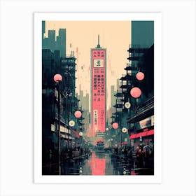 City Of Tokyo Retrofuturism4 4x Art Print