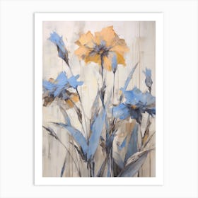 Fall Flower Painting Cornflower 2 Art Print