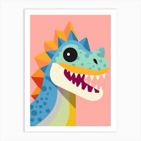 Colourful Dinosaur Stegoceras 3 Art Print