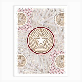 Geometric Glyph in Festive Gold Silver and Red n.0065 Art Print