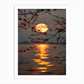 Full Moon Over Water Art Print