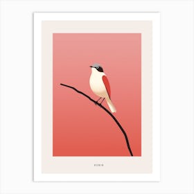 Minimalist Robin 3 Bird Poster Art Print