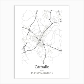 Carballo,Spain Minimalist Map Poster