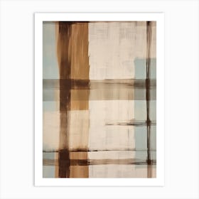 Brown Tones Plaid Pattern 9 Art Print