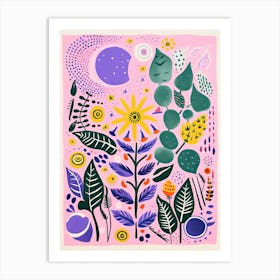 Abstract Botanical Risograph Style 15 Art Print