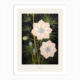 Flower Illustration Love In A Mist Nigella 7 Poster Art Print