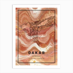 Dakar Map Art Print