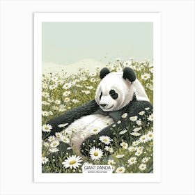 Giant Panda Resting In A Field Of Daisies Poster 10 Art Print