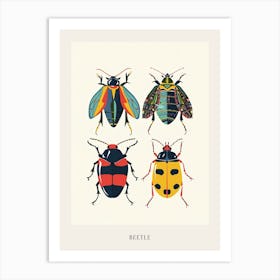 Colourful Insect Illustration Beetle 11 Poster Art Print