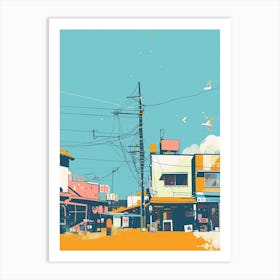 Tsukiji Fish Market Tokyo 3 Colourful Illustration Art Print