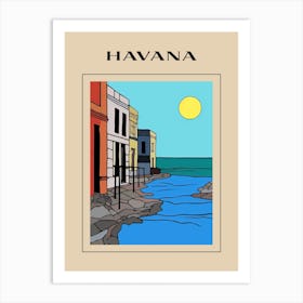 Minimal Design Style Of Havana, Cuba 2 Poster Art Print