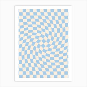 Checkerboard Baby Blue Twist Art Print