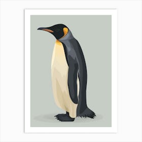 King Penguin Petermann Island Minimalist Illustration 2 Art Print