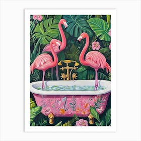 Pink Flamingos Art Print