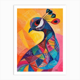 Absytact Geometric Peacock Art Print