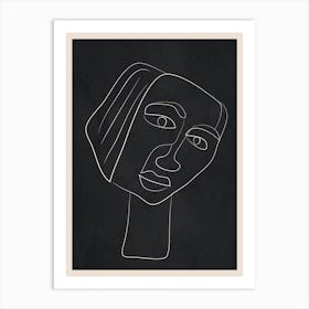 Abstract Face Line Art 2 Art Print