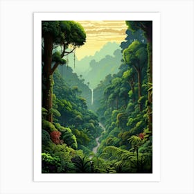 Bwindi Impenetrable Forest Pixel Art 1 Art Print