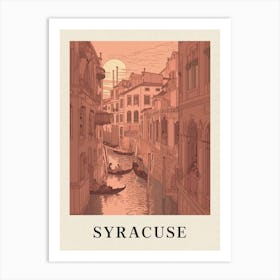 Syracuse Vintage Pink Italy Poster Art Print