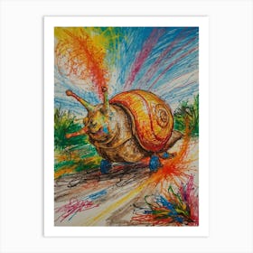 Snail On The Road 1 Art Print